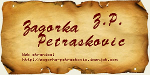 Zagorka Petrašković vizit kartica